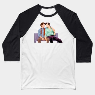 Falsettos - Marvin and Whizzer on a bench Baseball T-Shirt